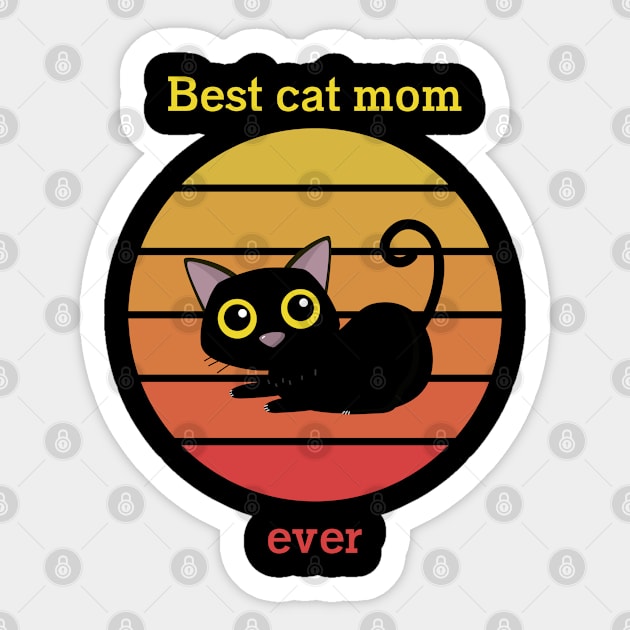 Cat t shirt - Best cat mom Sticker by hobbystory